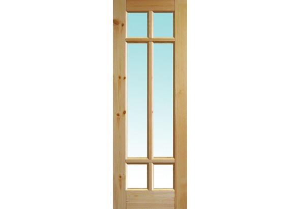Дверь деревянная межкомнатная из массива сосны, № 6, со стеклом